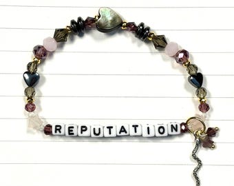 Reputation Friendship Bracelets, Eras Tour Inspire Stackable Handmade Beaded Lyric Jewelry, Dainty Snake Charm