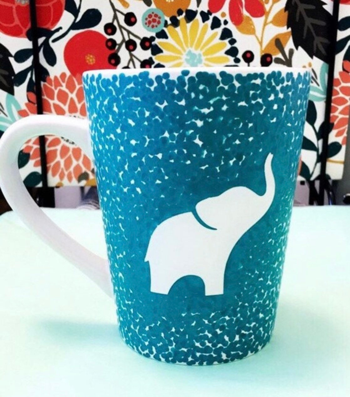 Elephant Mandala Mug, Elephant Coffee Mug, Elephant Yoga Mug