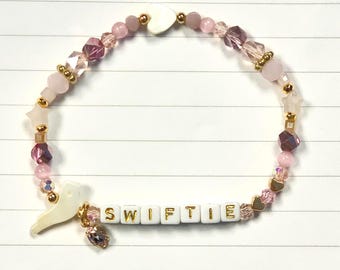 Teardrops on My Guitar Beaded Bracelet, Eras Tour Inspired Jewelry, Debut Lyric Friendship Bracelet, Dainty Charm