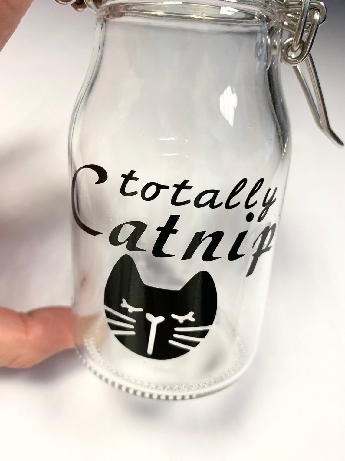 Totally Catnip Stash Jar Glass Cat Jar 5.4 or 8.5 oz Etsy