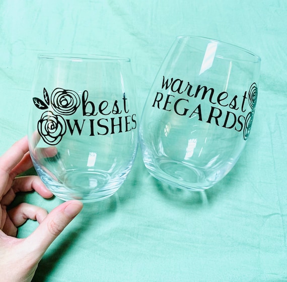 Best Wishes Warmest Regards Wine Glass Set Schitt S Etsy Best Wishes Warmest Regards Wine Glass Set Schitt S Etsy
