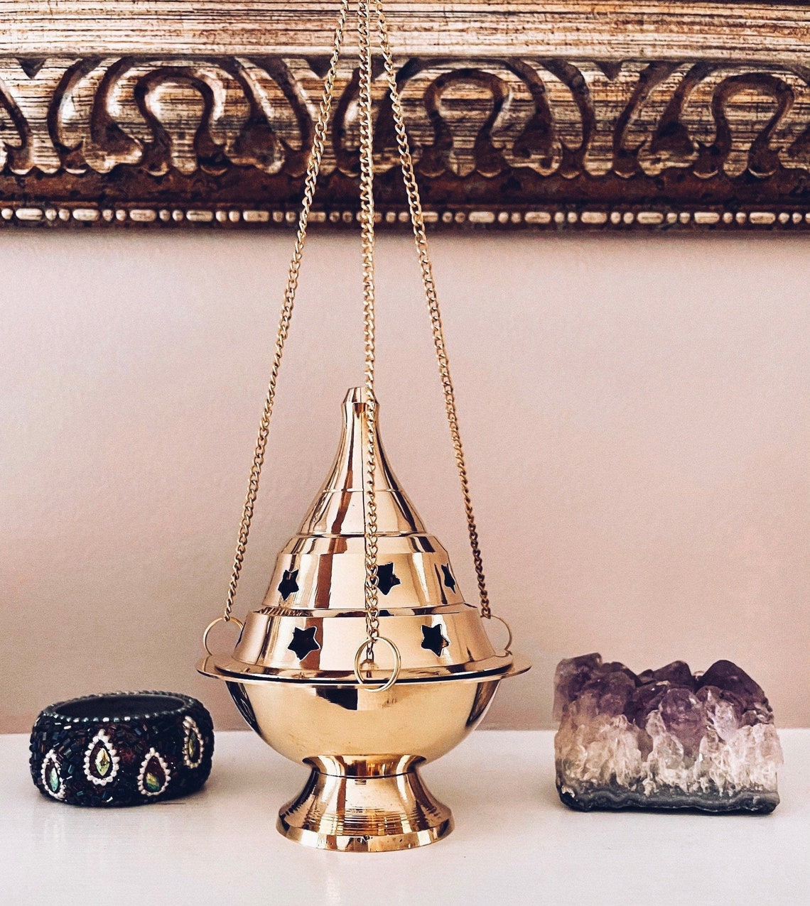 Brass Hanging Censer Burner/charcoal Burner/incense Burner Etsy