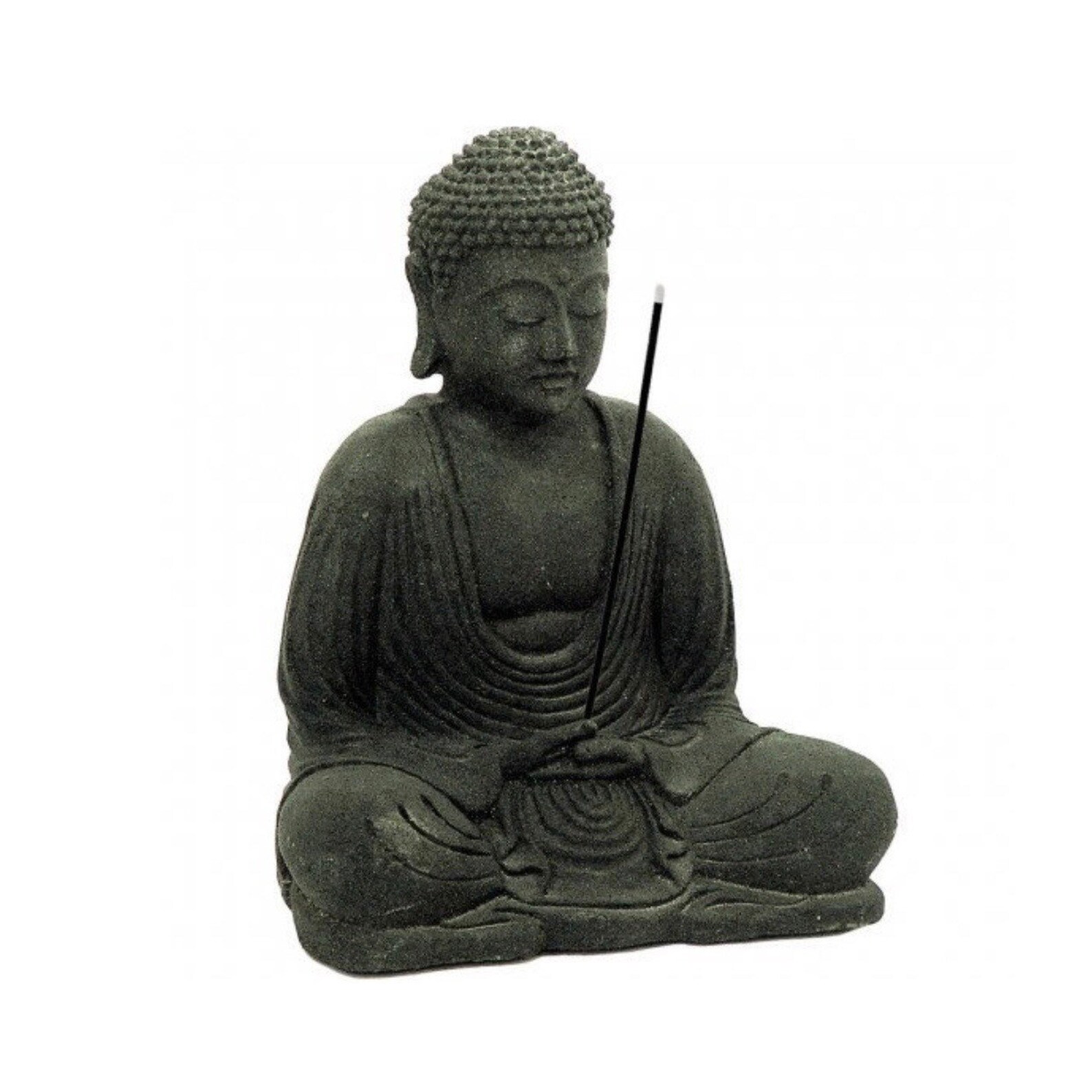 8.5 Volcanic Stone Meditating Buddha Incense Burner Sacred Etsy