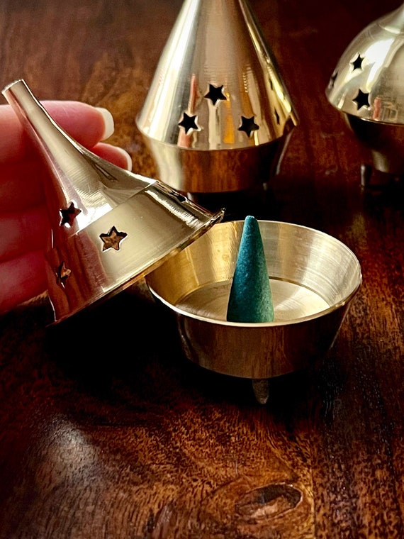 Large Brass Incense Cone Burner/Incense Cone Burner/Charcoal Etsy