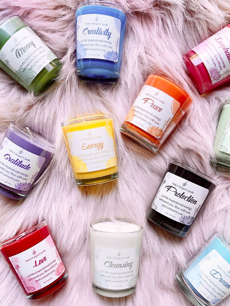 Reiki Charged Unscented Soy Candles Intention Candles Ritual Etsy