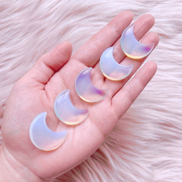 Opalite Mini Crescent Moon, Healing Crystals, Natural Specimens, Chakra Healing, Protection Stone, Energy Clearing, Spiritual Gifts