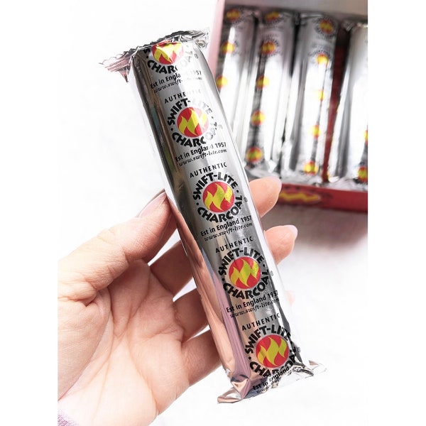 Swift-Lite Incense Burning Charcoal, Sealed Roll of 10 Disk, 33mm, Resin Burning, Burning Loose Incense, Prayer Ritual, Meditation Incense