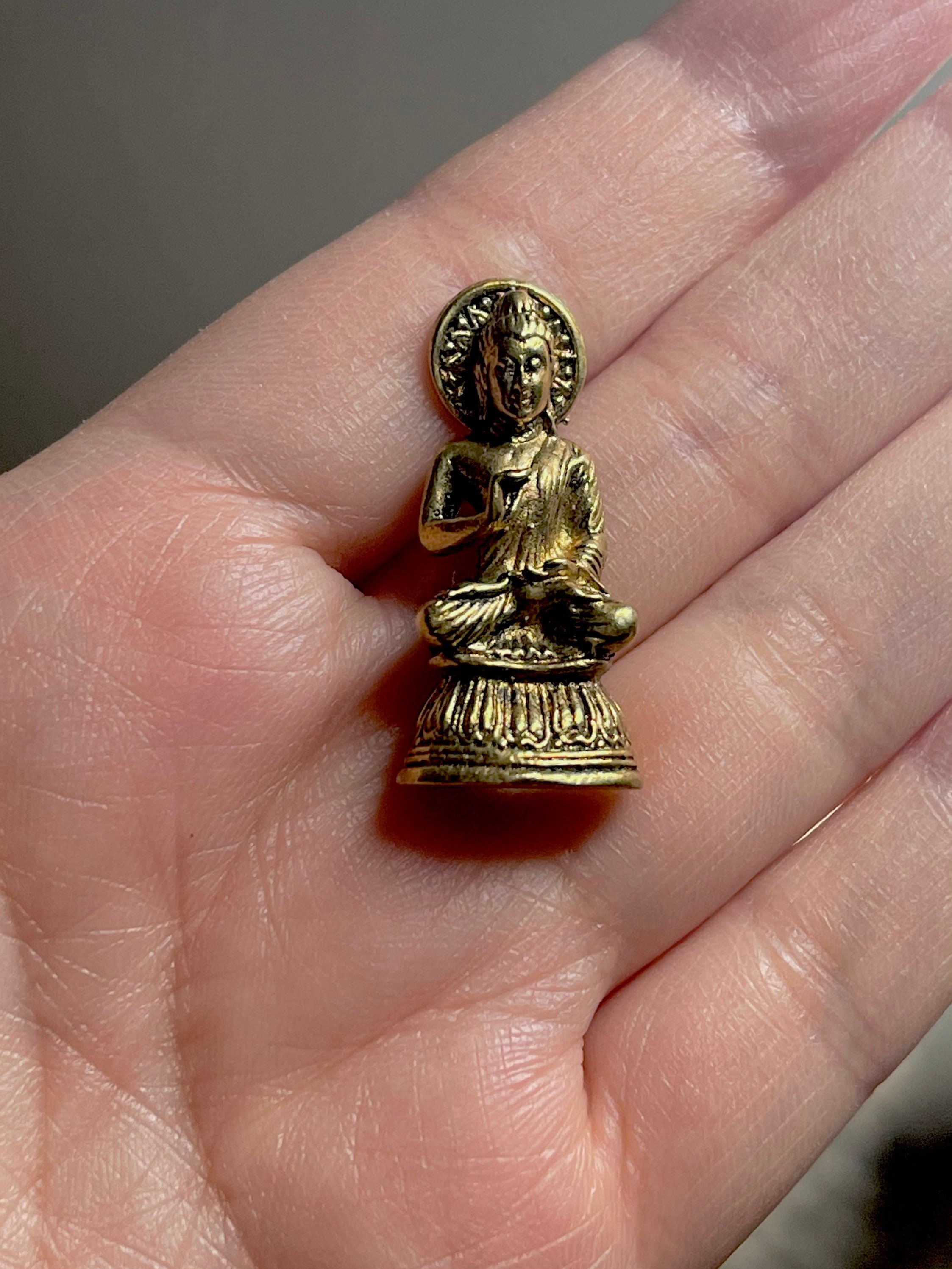 Mini Bronze/Brass Buddha Statue Pocket Mini Buddha Etsy