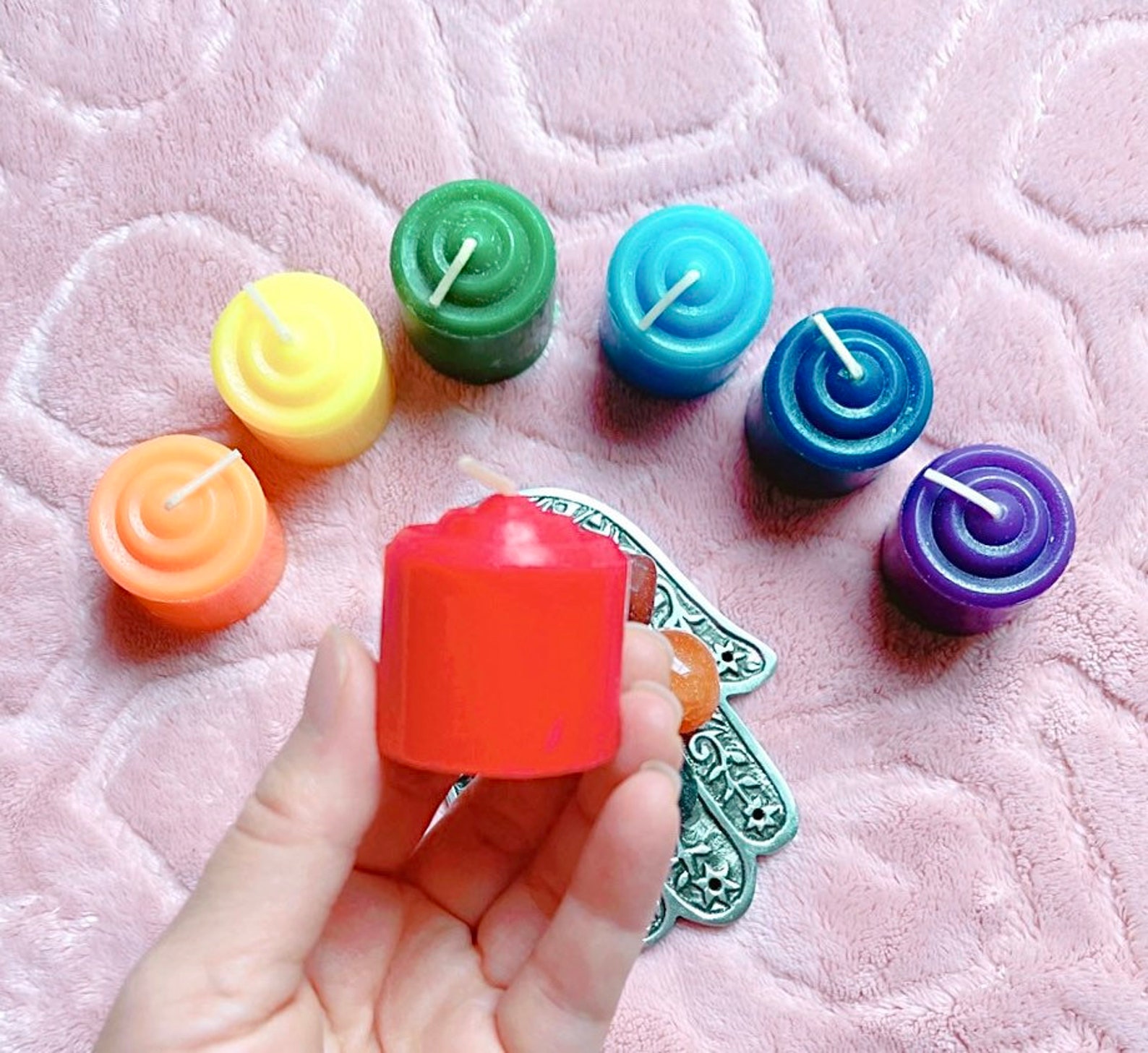 Chakra Meditation Candle Set Intention Candles Ritual Etsy