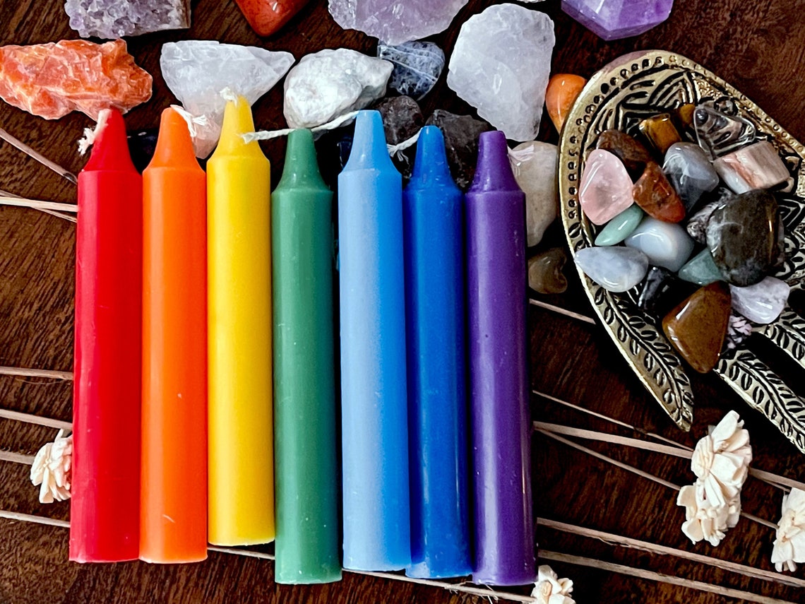 7 Pack Kerzen 5 x 3/4 Durchmesser Chakra Etsy