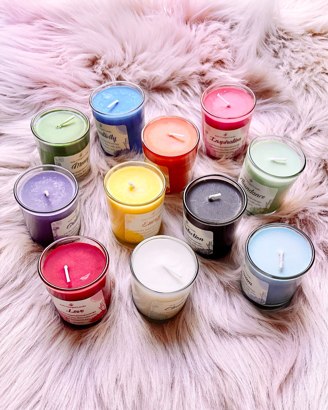 Reiki Charged Unscented Soy Candles Intention Candles Ritual - Etsy