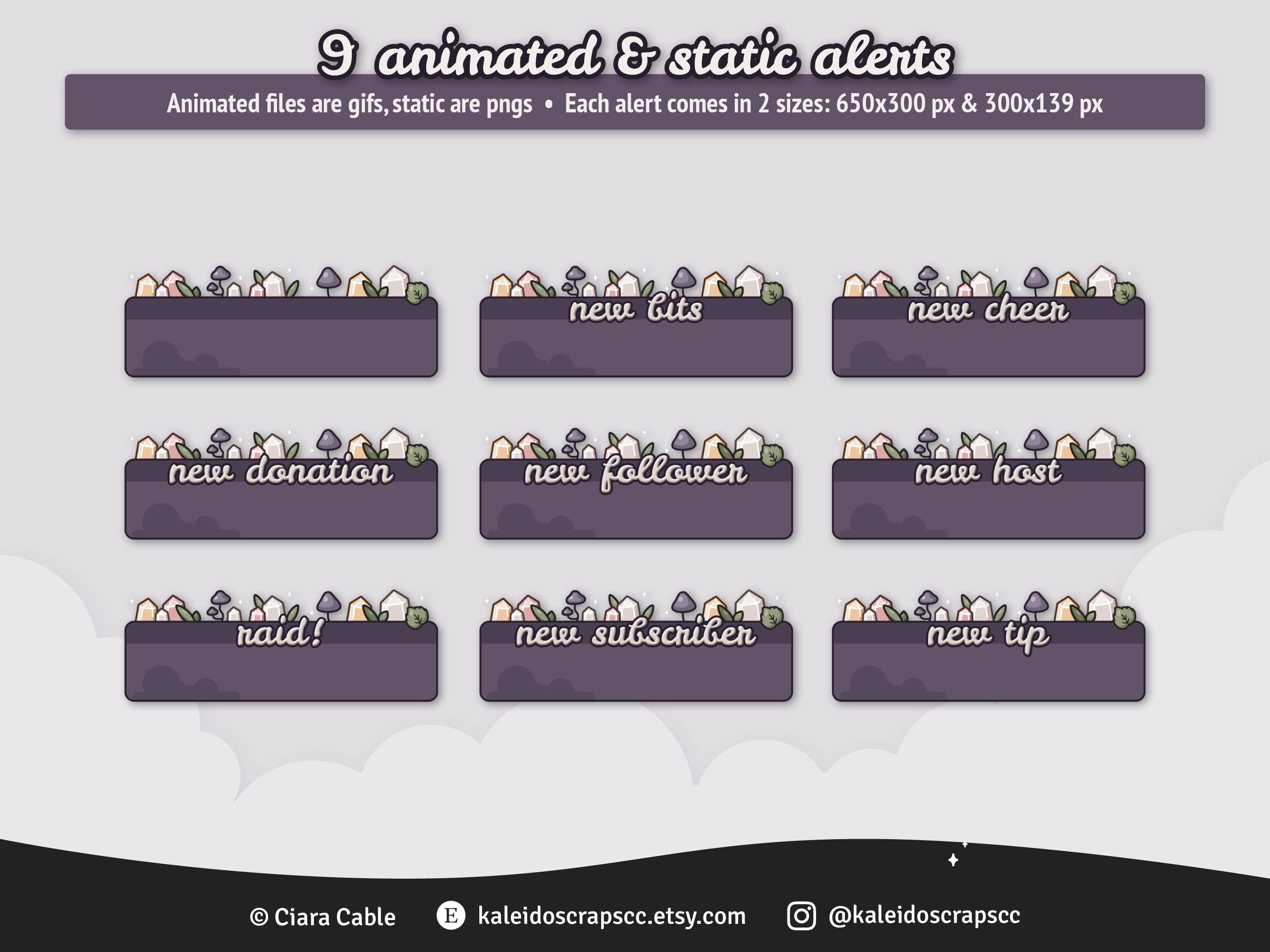 Cottagecore Crystals Twitch Overlay | Dark Purple Witchy Animated ...