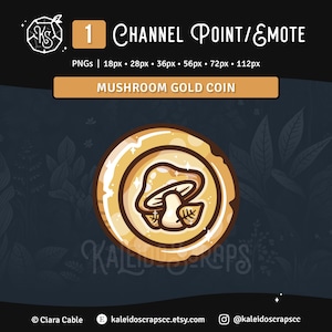 Gold Pilz Coin Twitch Channel Point | Cottagecore Naturprodukt