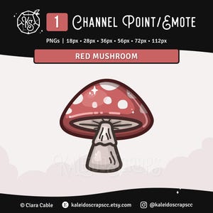 Canal Twitch de cogumelo vermelho Ponto / Emote | Cute Cottagecore Nature Twitch Asset