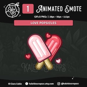 Animated Valentine&#39;s Love Popsicles Twitch Emote | Pink Channel Point