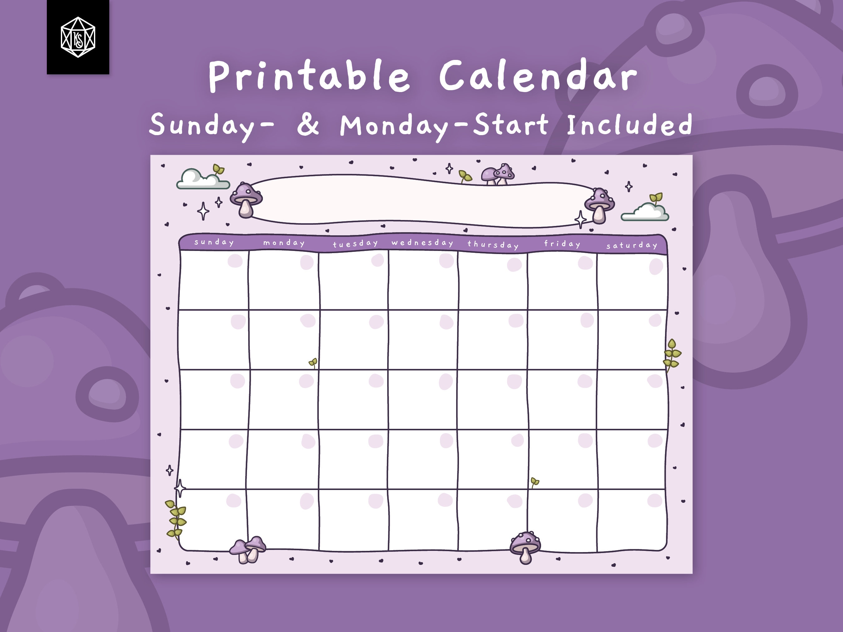 Cute Calendar Template