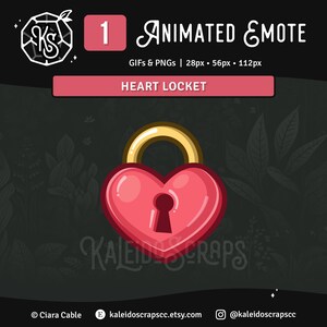 Animated Heart Locket Twitch Emote | Pink Valentine&#39;s Channel Point