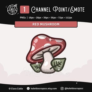 Canal Twitch de cogumelo vermelho Ponto / Emote | Cute Cottagecore Nature Twitch Asset