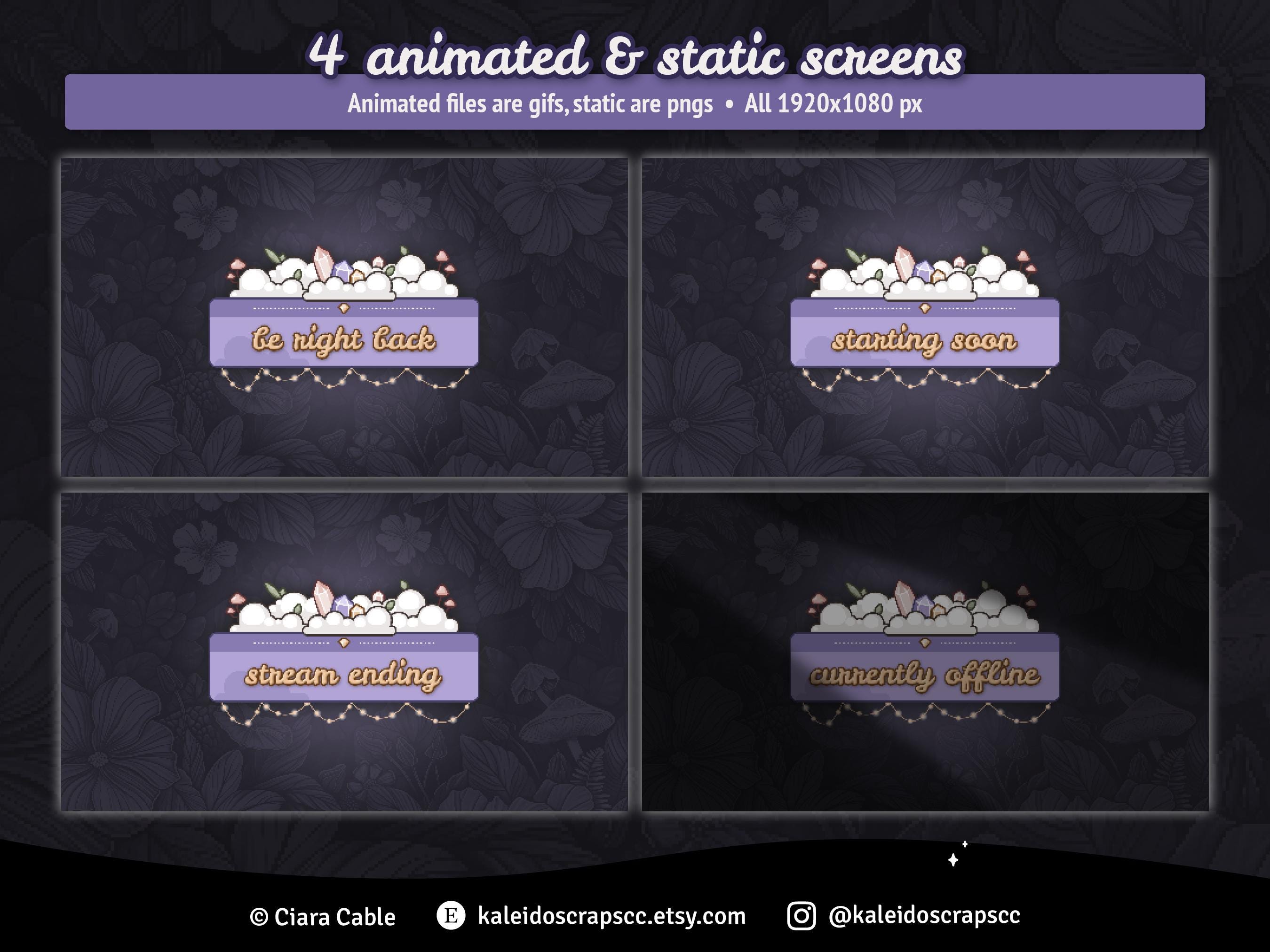 Cottagecore Crystals Twitch Overlay | Lavender Purple Animated Cozy ...