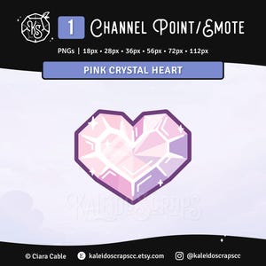 Pink Crystal Heart Twitch Channel Point / Emote | Cute Cottagecore Ethereal Gem vTuber Asset