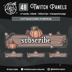 パンプキンTwitchパネル | 不気味な魔女風の秋のハロウィンコテージコアストリーマーアセット
