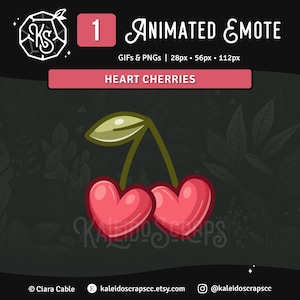 Animated Valentine&#39;s Heart Cherries Twitch Emote | Pink Channel Point
