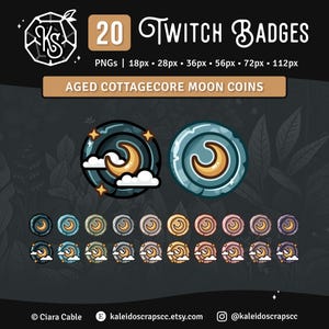 ムーンコイン Twitch チャンネルポイント | コテージコア セレスティアル ウィッチ サブバッジ