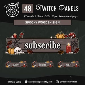 不気味なハロウィーンTwitchパネル | コテージコアパンプキンスカルストリーマーアセット