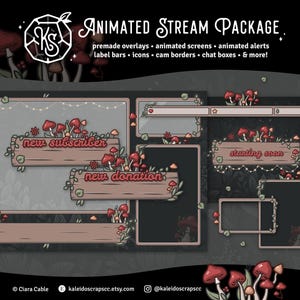 Waldpilz Twitch Overlay | Animierte Cozy Lofi Stream Pack