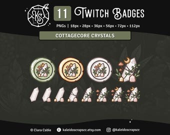 Odznaki Crystal Twitch Sub | Odznaki Cottagecore Witchy Celestial Bits