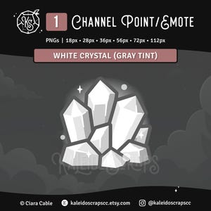 White Crystal Twitch Emote (Gray Tint) | Cute Geode Channel Point