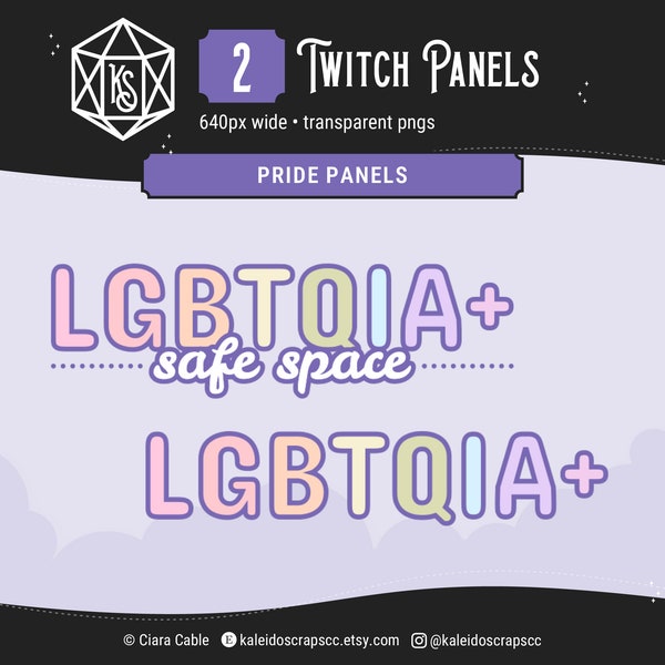 LGBTQIA+ Safe Space / Pride Month Twitch Panels | Pastel Ally Streamer Panels