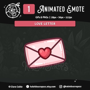 Animated Love Letter Twitch Emote | Pink Valentine&#39;s Channel Point