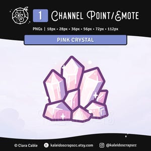 Pink Crystal Twitch Emote | Cute Pastel Ethereal Geode Channel Point / Streaming Asset