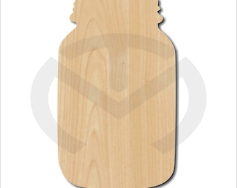 Mason Jar - 01589- Unfinished Wood Laser Cutout, Door Hanger, Wreath Accent, Ready to Paint & Personalize, Various Sizes