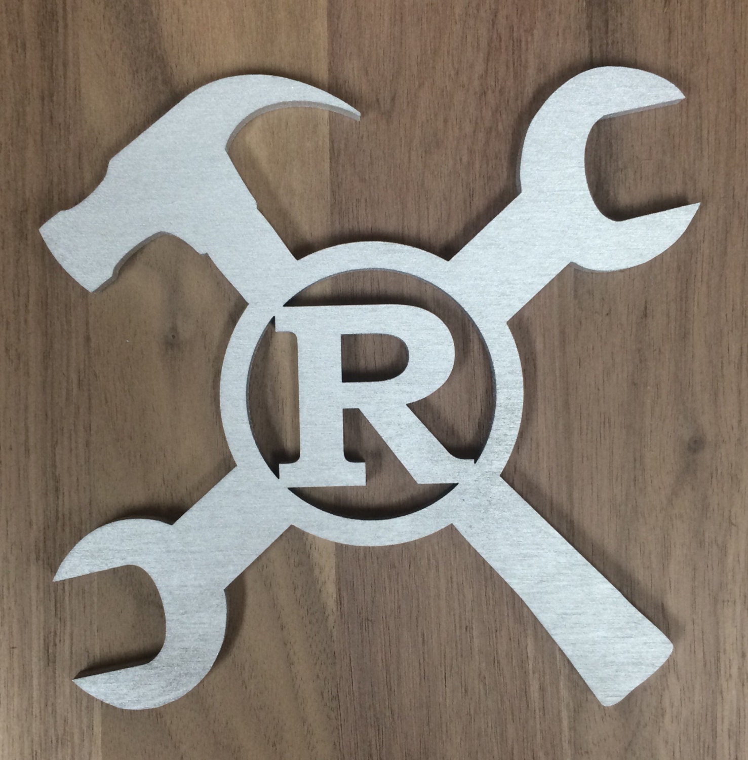Unfinished Wood Tools Monogram Door Hanger Laser Cutout w/ Etsy