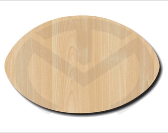 Football Shape - 01559- Unfinished Wood Laser Cutout, Door Hanger, Wreath Accent, Ready to Paint and Personalize to your Favorite Team!