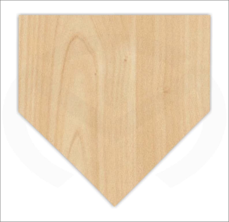 Home Plate 01551 Unfinished Wood Laser Cutout, Door Hanger, Home Decor, Ready to Paint & Personalize, Baseball, Various Sizes image 1