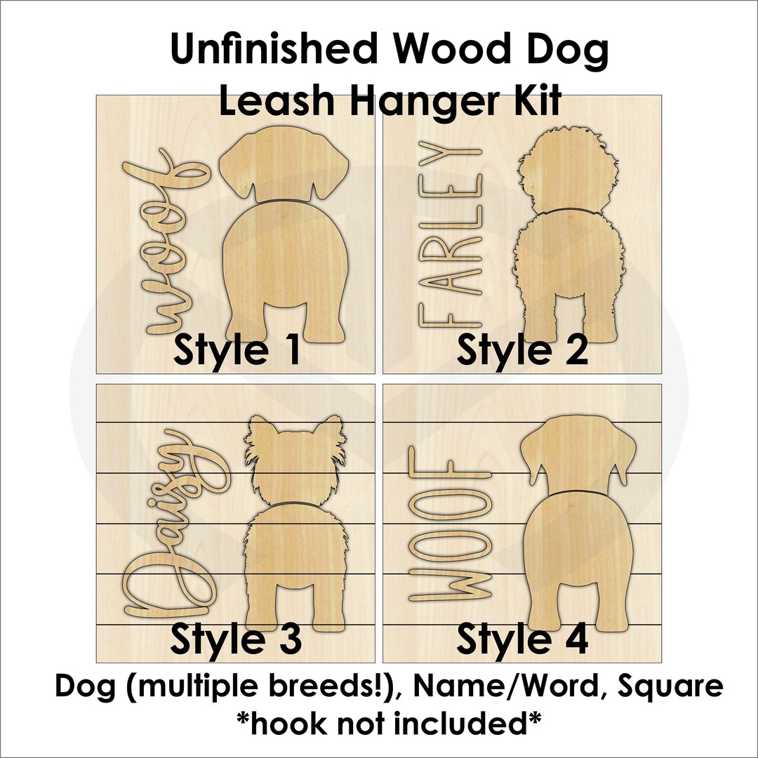 Buy Dog Leash Hanger DIY Kit- Hook Not Included- Unfinished Wood