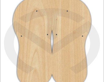 Flip Flops - 01562- Unfinished Wood Laser Cutout, Wreath Accent, Door Hanger, Ready to Paint & Personalize, Various Sizes