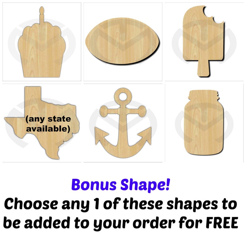 Set of 12 small Interchangeable Seasonal Shapes 1 BONUS shape Unfinished Wood Laser Cutout , Home Decor, Various Options image 5