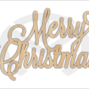 May include: Wooden sign with the words "Merry Christmas" in a cursive font.