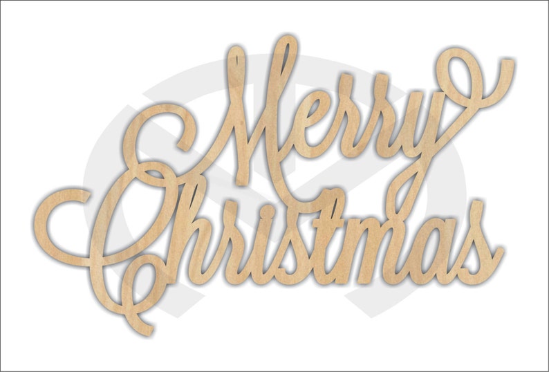 May include: Wooden sign with the words "Merry Christmas" in a cursive font.