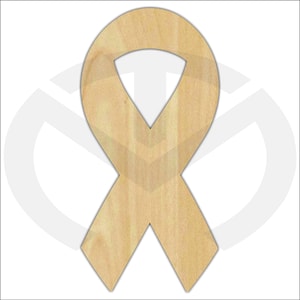 Unfinished Wood Awareness Ribbon Laser Cutout, Wreath Accent, Door Hanging, Cancer, Autism, Cerebral Palsy, etc. Various Sizes
