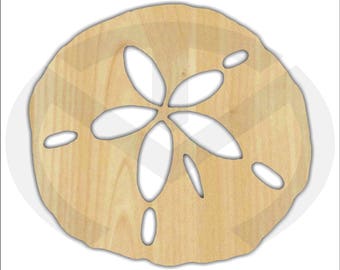 Sand Dollar - 01558- Unfinished Wood Laser Cutout, Door Hanger, Ready to Paint & Personalize,  Various Sizes, Beach, Nautical