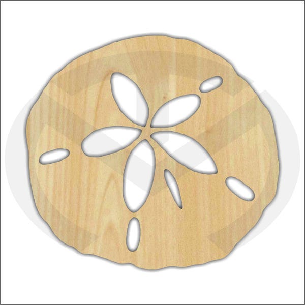 Sand Dollar - 01558- Unfinished Wood Laser Cutout, Door Hanger, Ready to Paint & Personalize,  Various Sizes, Beach, Nautical