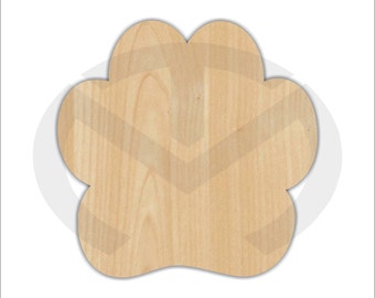 Unfinished Wood Paw Print Shape Laser Cutout, Wreath Accent, Ready to Paint and Personalize, Various Sizes