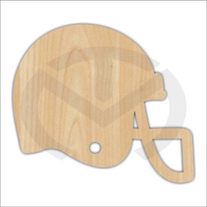 Unfinished Wood Football Helmet Shape Laser Cutout, Wreath Accent, Ready to Paint and Personalize to your Favorite Team!