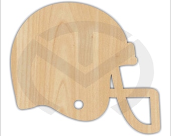 Unfinished Wood Football Helmet Shape Laser Cutout, Wreath Accent, Ready to Paint and Personalize to your Favorite Team!