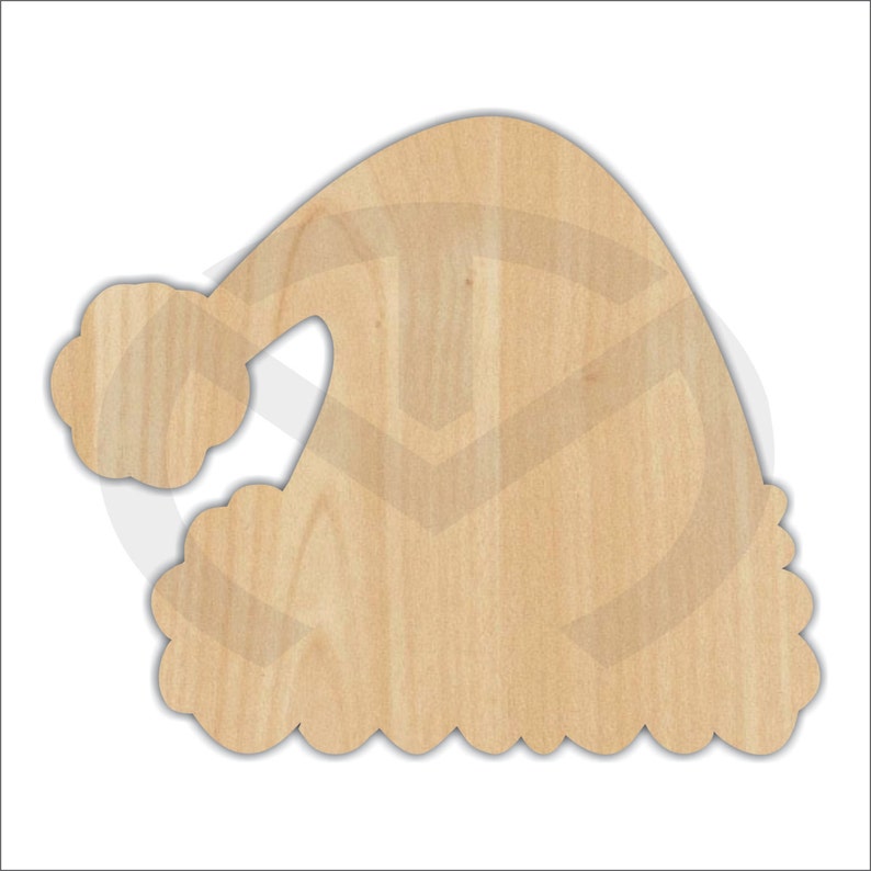 Various Sizes Wreath Accent Door Hanger Ready to Paint /& Personalize Unfinished Wood Santa Hat Laser Cutout
